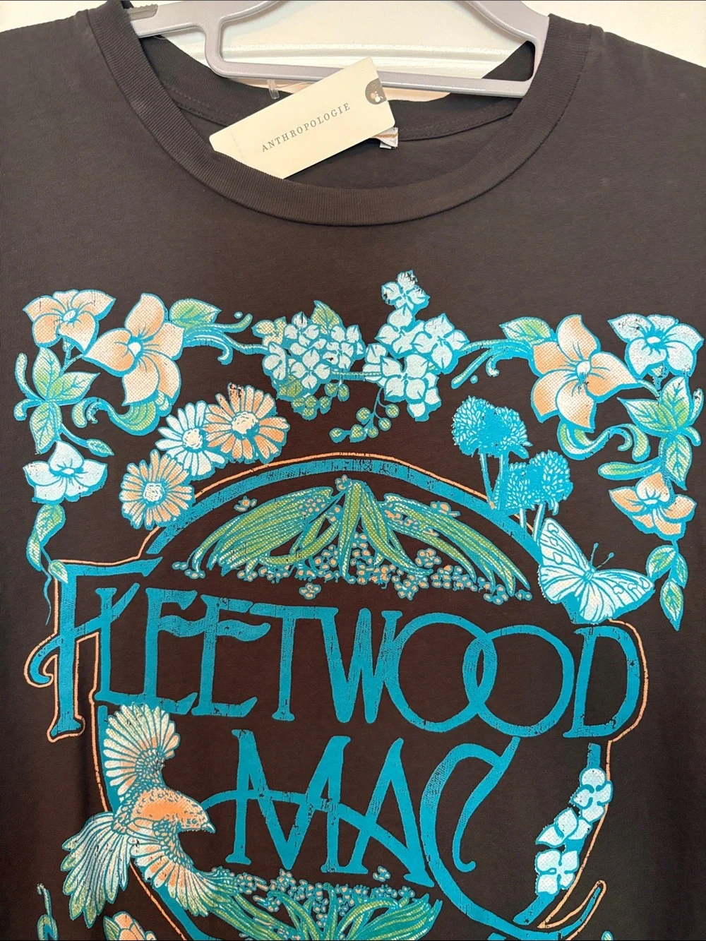 Fleetwood Mac Graphic Tee - Black with Turquoise Print